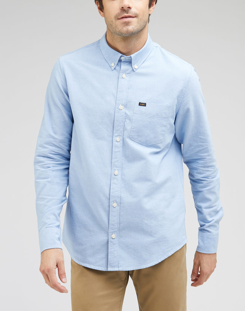 Camicia azzurra button-down da uomo Lee
