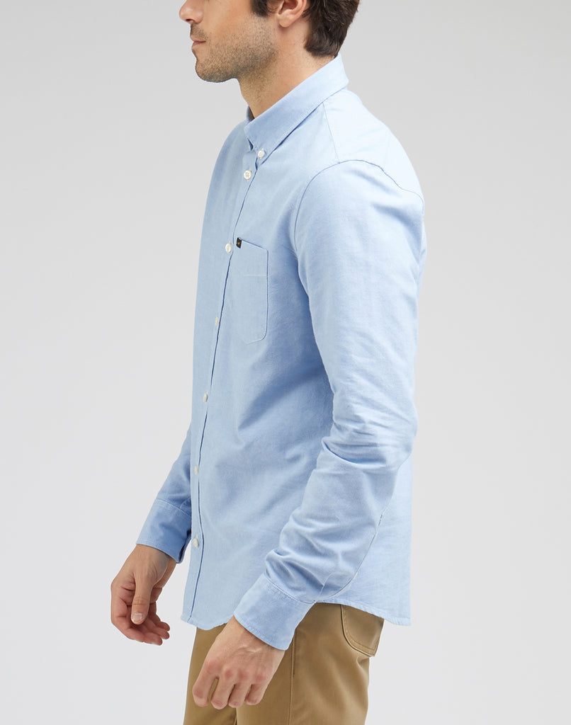 Camicia azzurra button-down da uomo Lee
