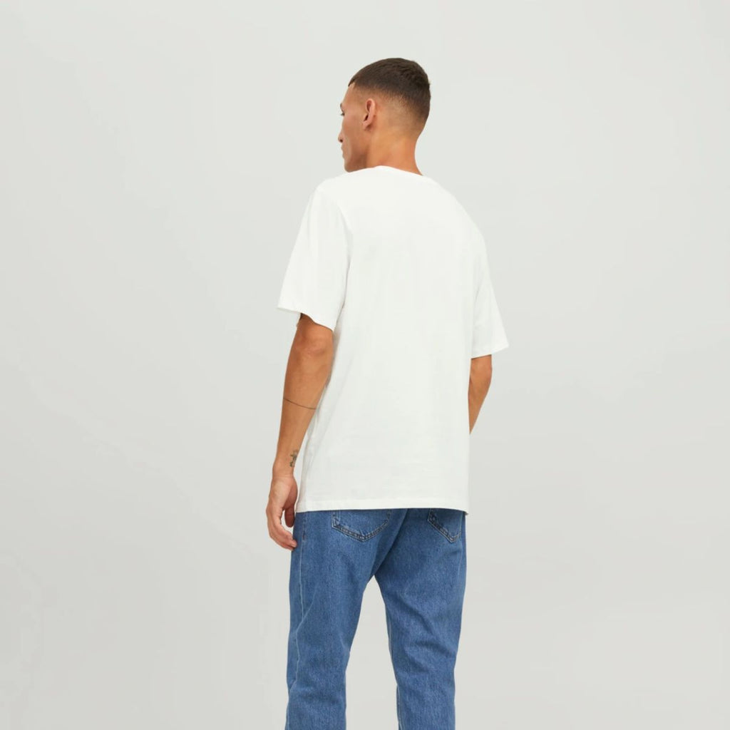T-shirt bianca con logo sul petto da uomo Jack & Jones