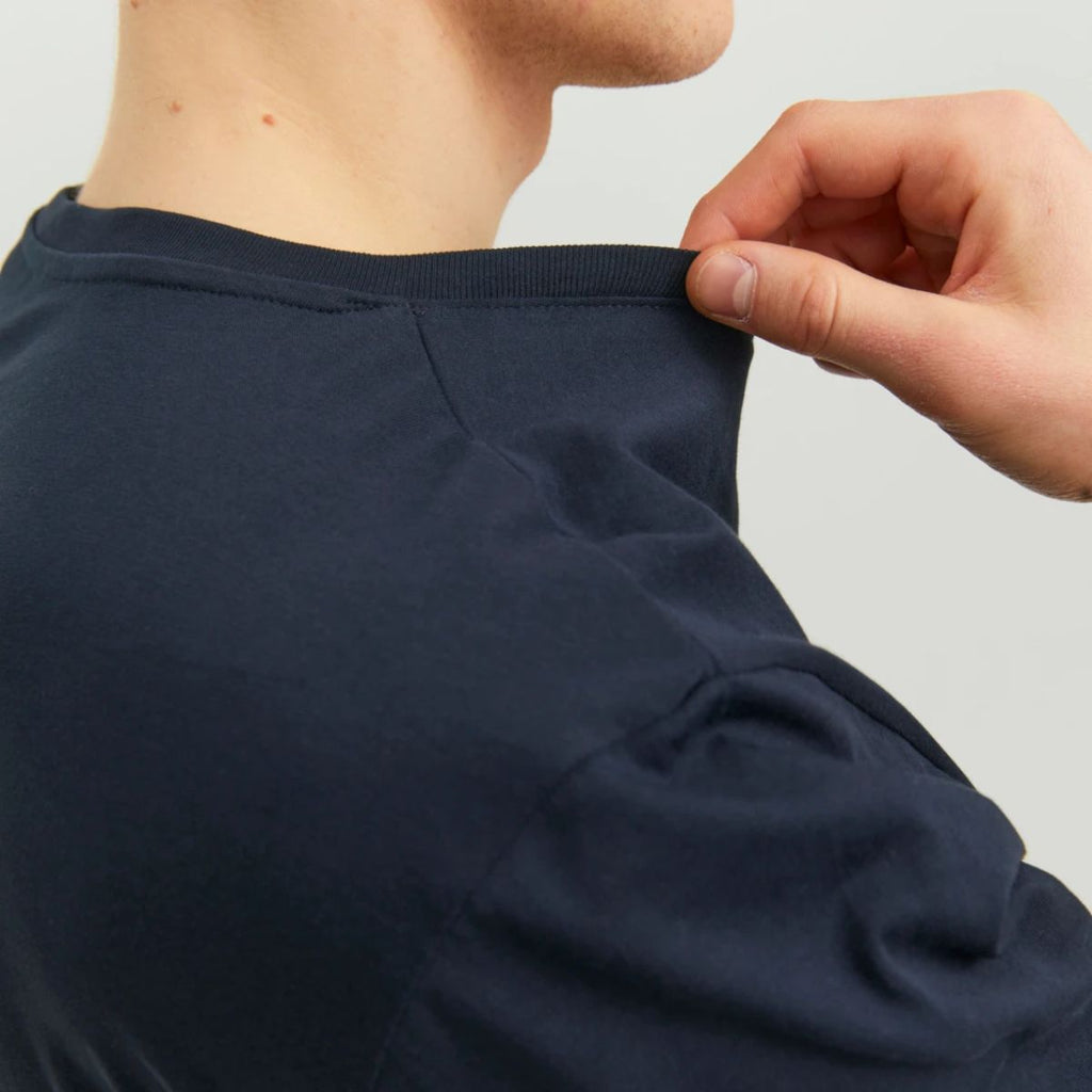 T-shirt blu con logo sul petto da uomo Jack & Jones