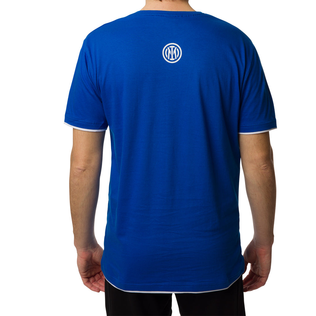 Maglia da pigiama blu da uomo con logo Inter