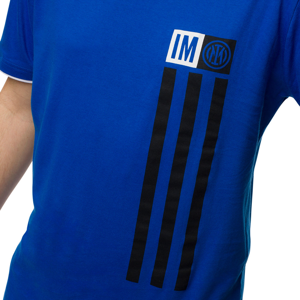 Maglia da pigiama blu da uomo con logo Inter