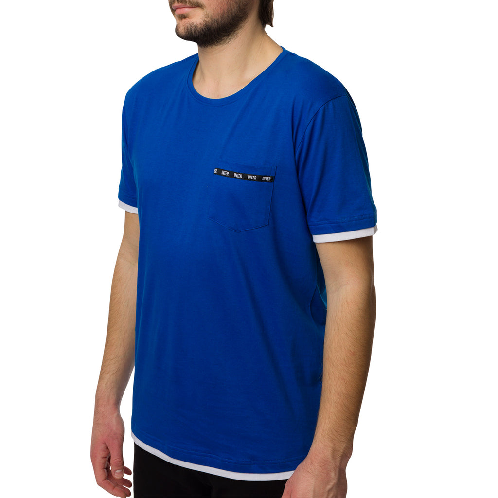 Maglia da pigiama blu da uomo con logo Inter