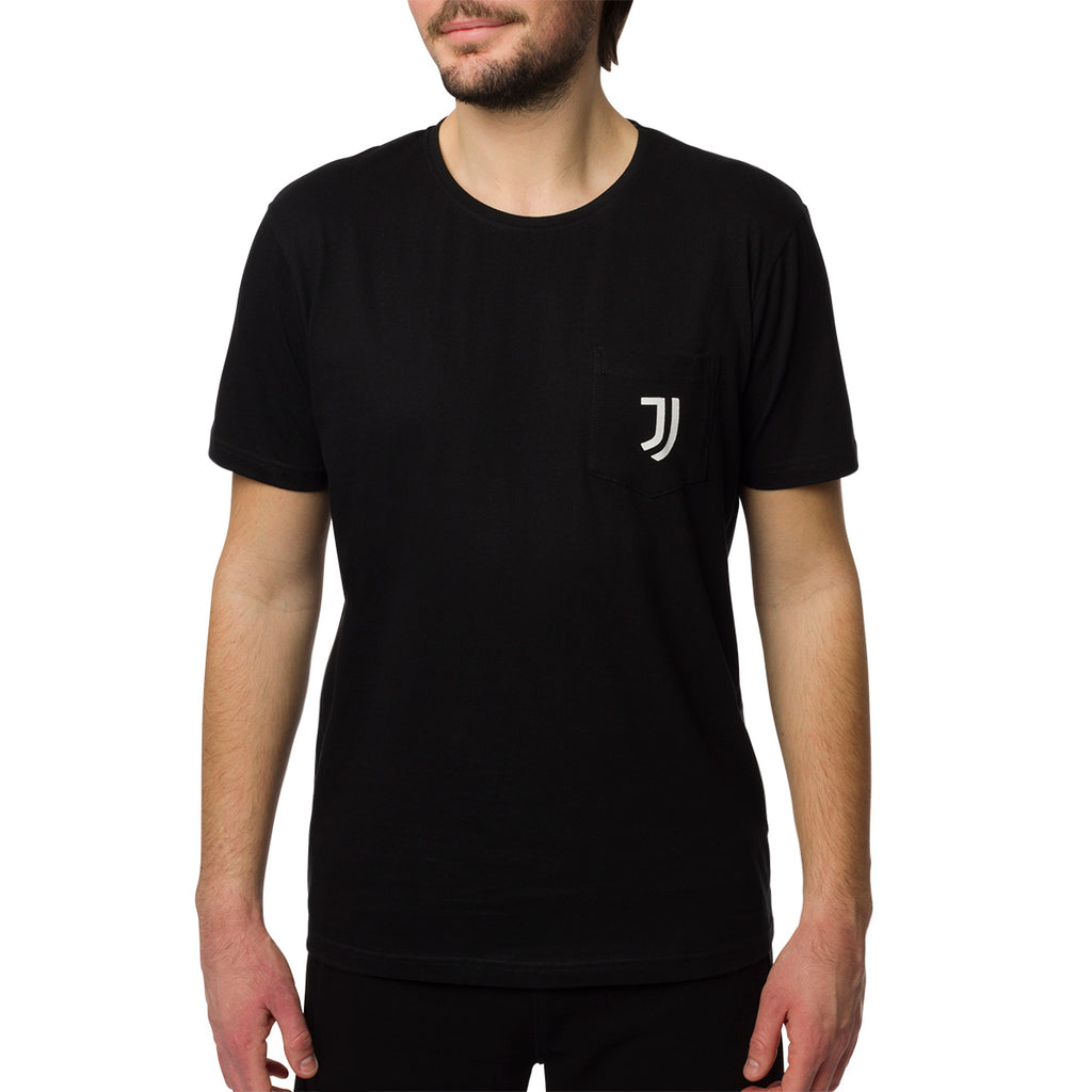 Maglia da pigiama nera da uomo con logo Juventus