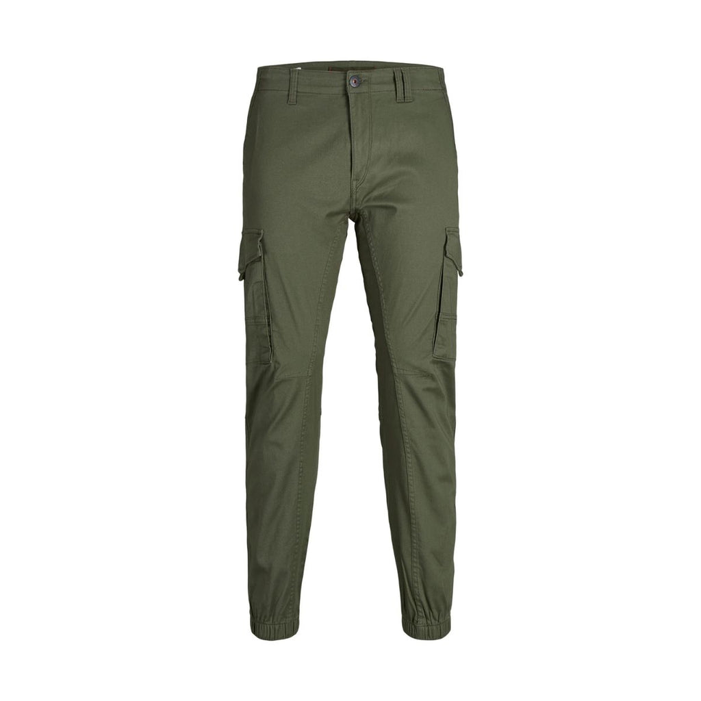 Pantaloni cargo tapered fit verde oliva da uomo Jack & Jones