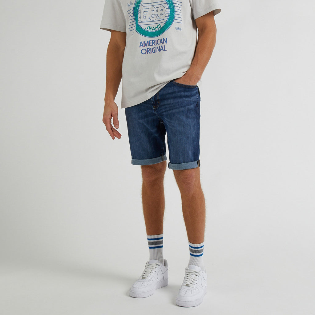 Jeans corti lavaggio medio da uomo Lee MVP