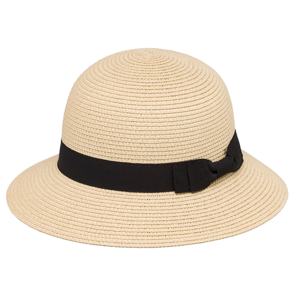 Cappello di paglia a cloche beige da donna Lora Ferres