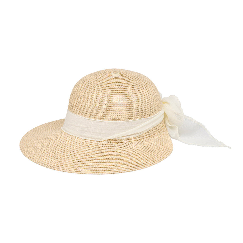 Cappello di paglia beige da donna con visierone Lora Ferres