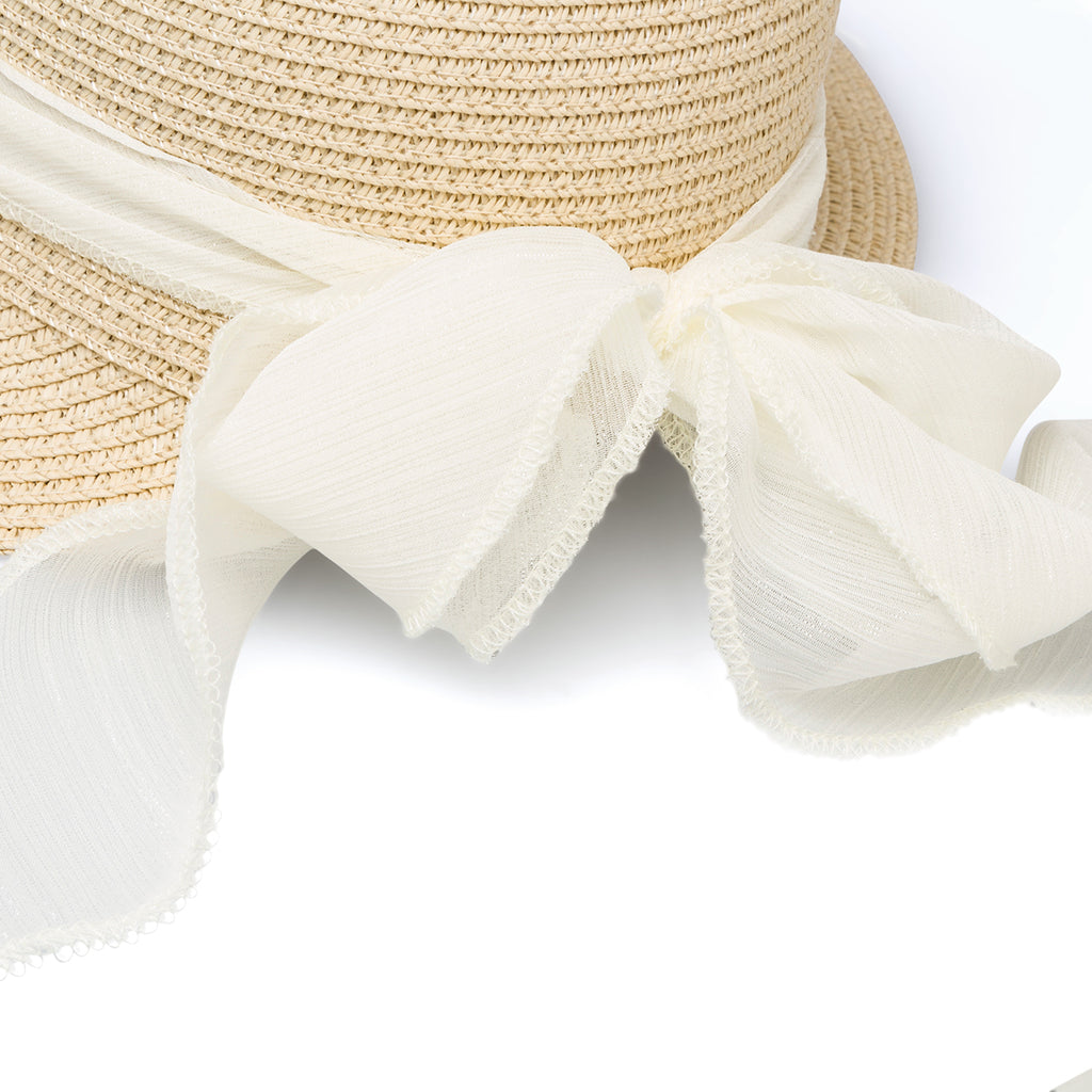 Cappello di paglia beige da donna con visierone Lora Ferres