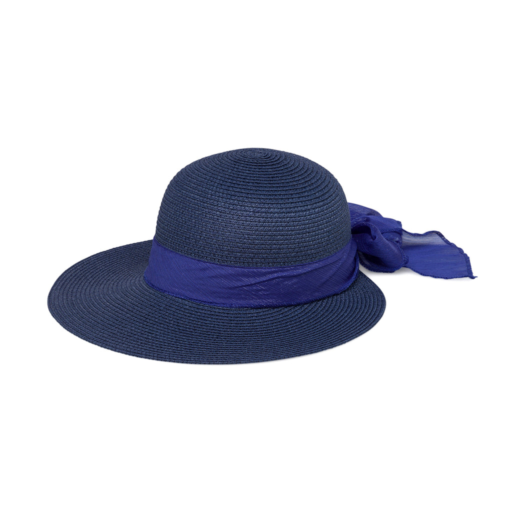 Cappello di paglia blu da donna con visierone Lora Ferres
