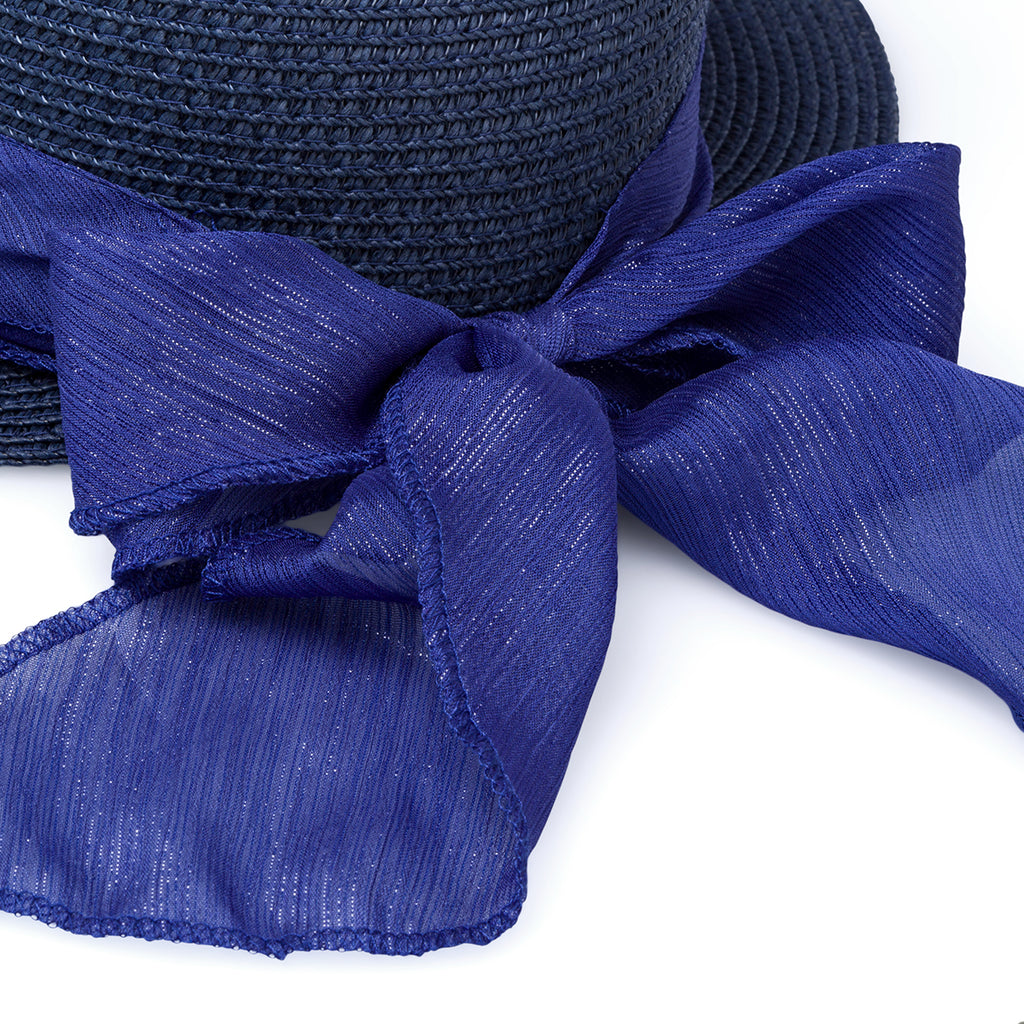 Cappello di paglia blu da donna con visierone Lora Ferres