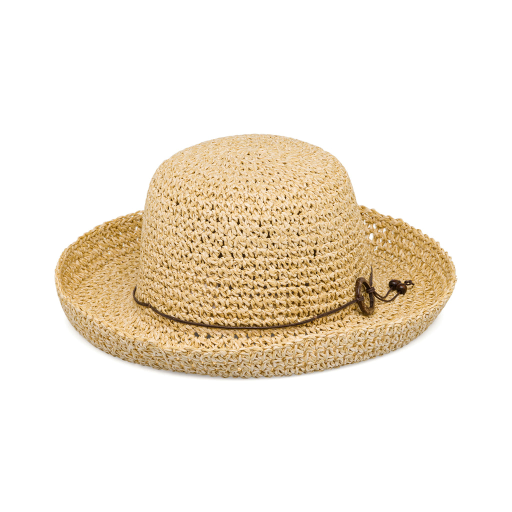 Cappello di paglia beige da donna stile uncinetto Lora Ferres