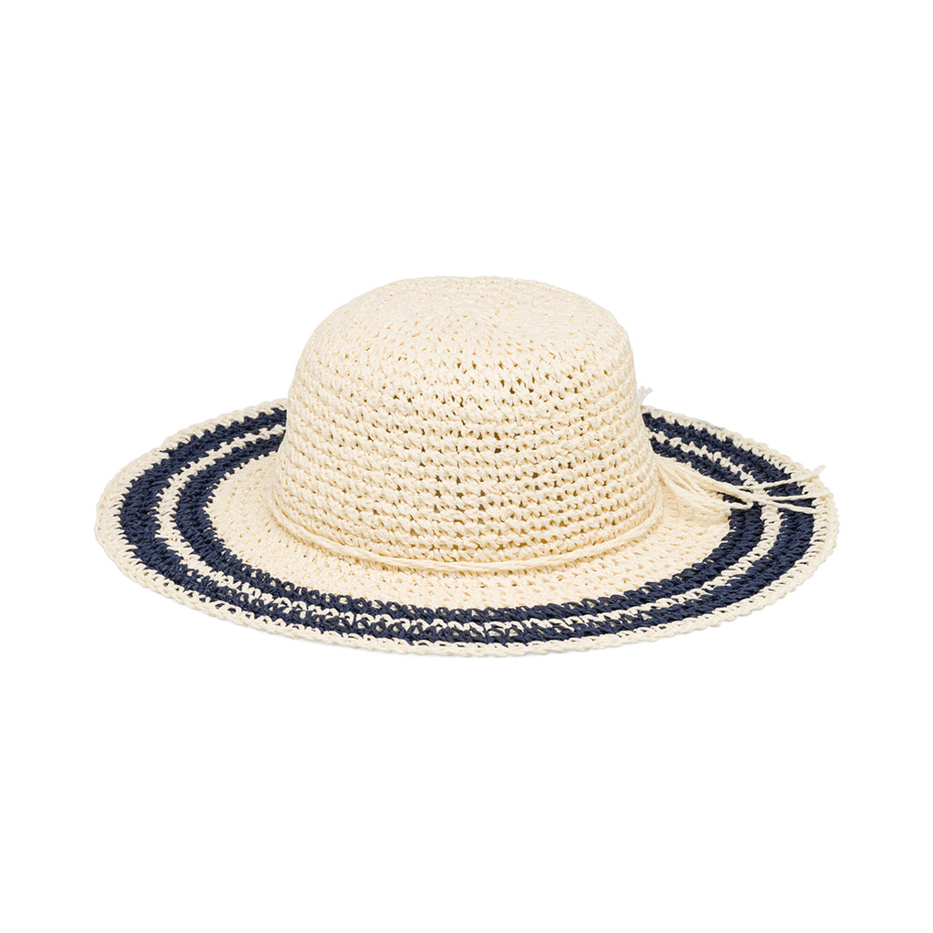 Cappello di paglia a tesa larga da donna stile uncinetto Lora Ferres