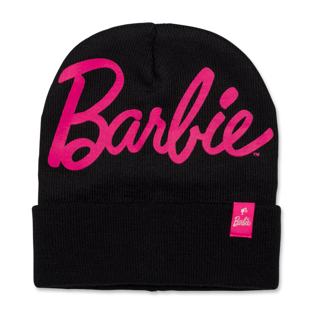 Berretto nero da donna con logo Barbie