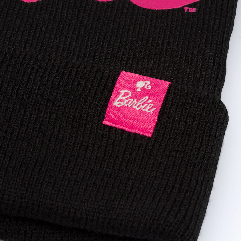 Berretto nero da donna con logo Barbie