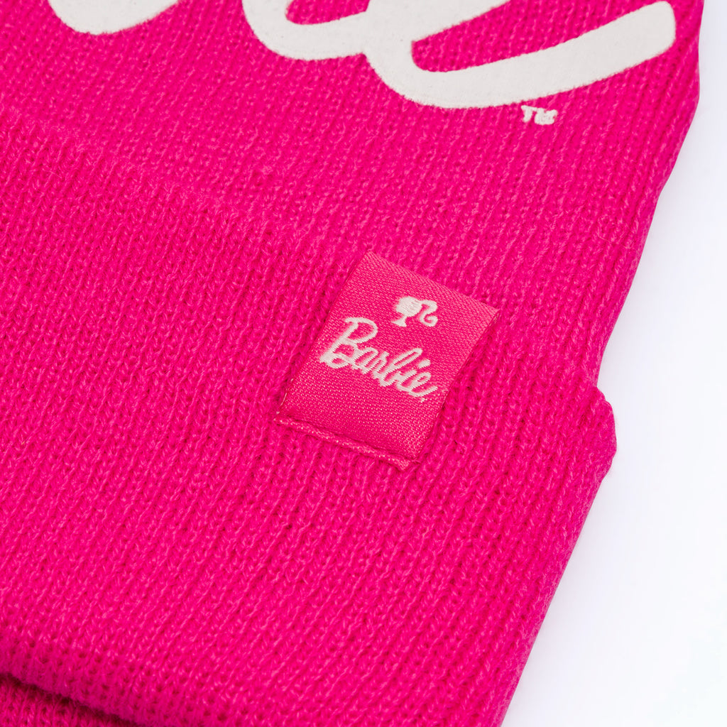 Berretto fucsia da donna con logo Barbie