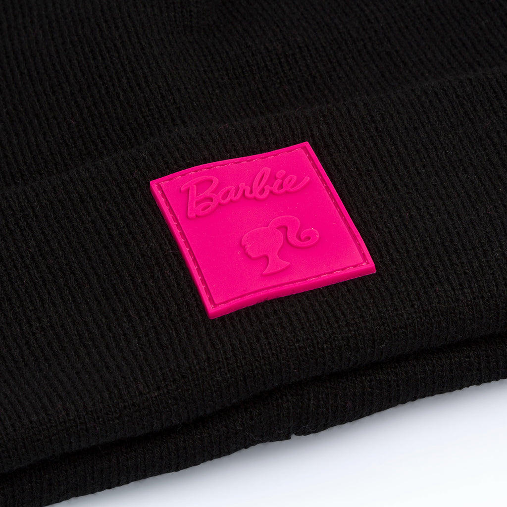 Berretto nero da donna con logo Barbie