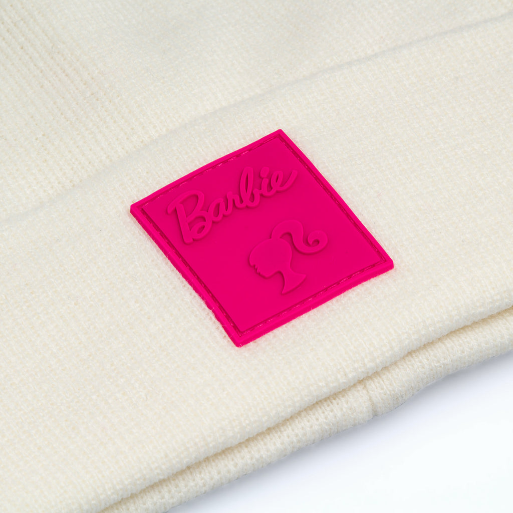 Berretto bianco off-white da donna con logo Barbie