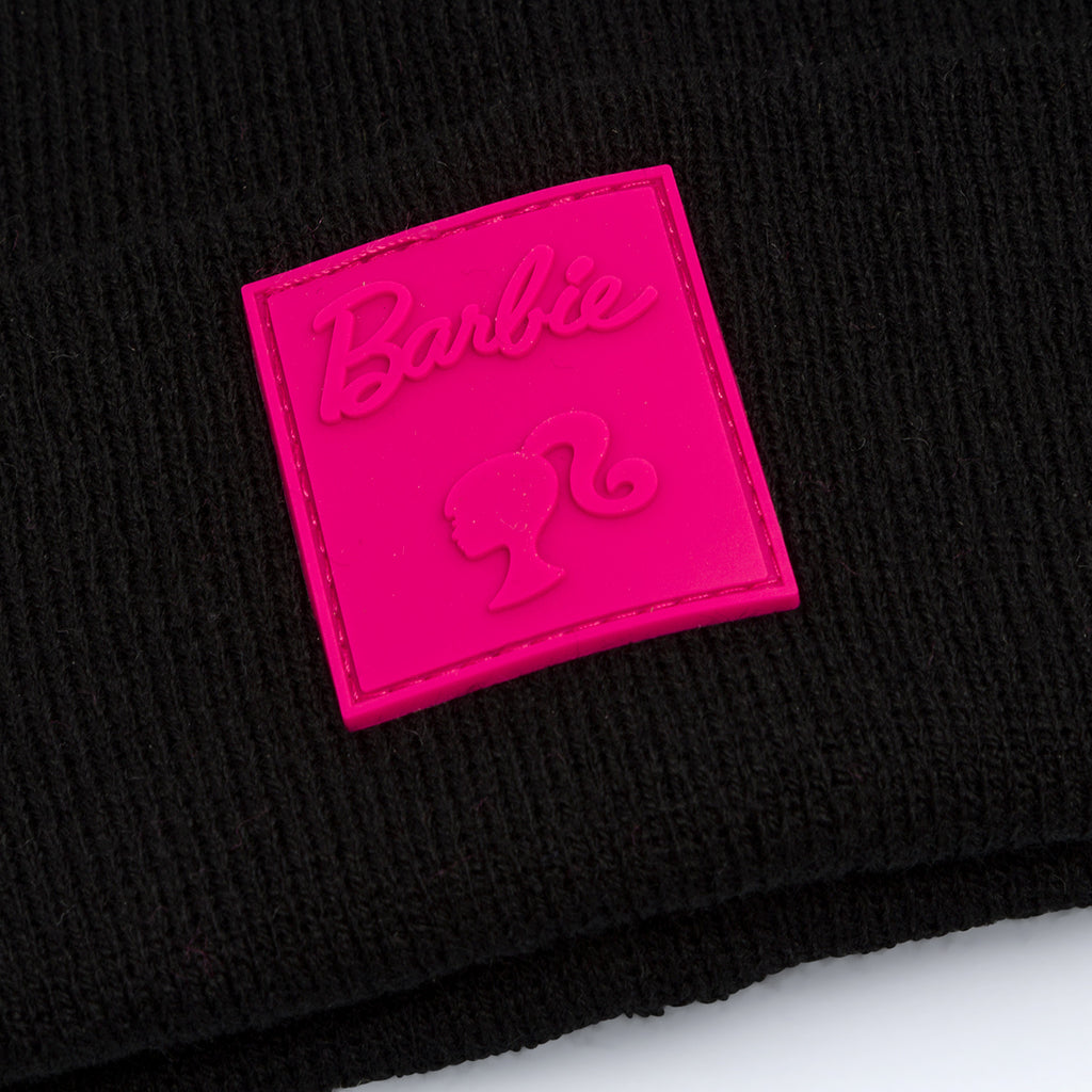 Berretto nero da donna con logo Barbie