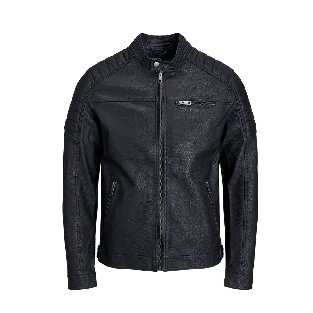 Giacca biker in similpelle nera da uomo Jack & Jones