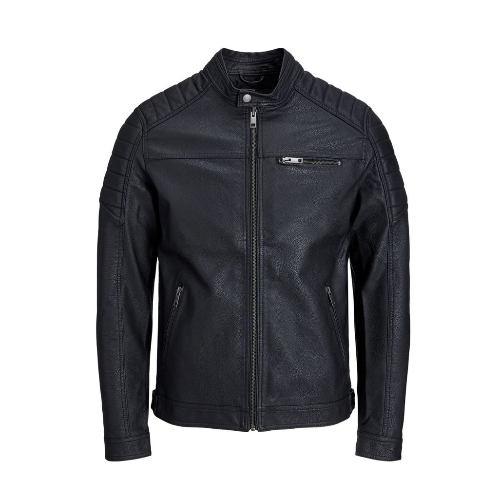 Giacca biker in similpelle nera da uomo Jack & Jones