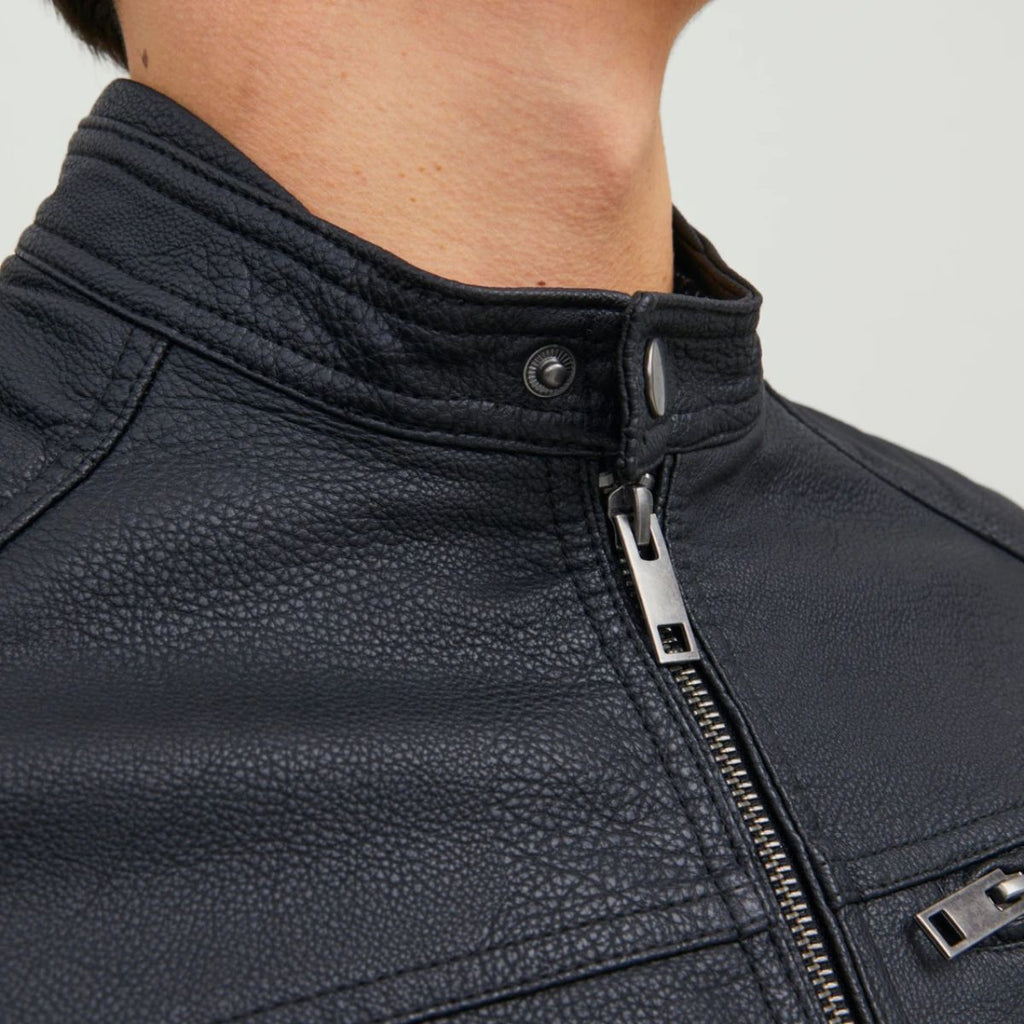 Giacca biker in similpelle nera da uomo Jack & Jones
