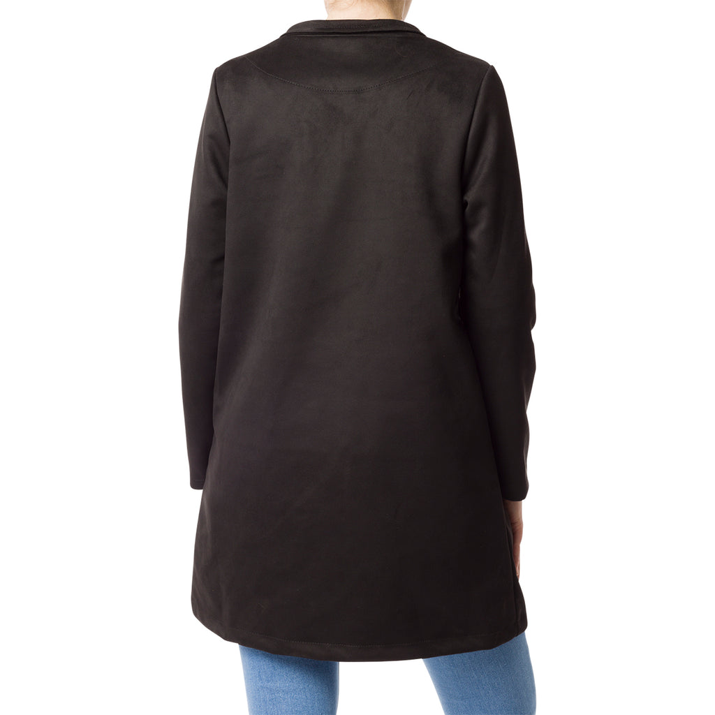 Cappotto nero scamosciato da donna Swish Jeans