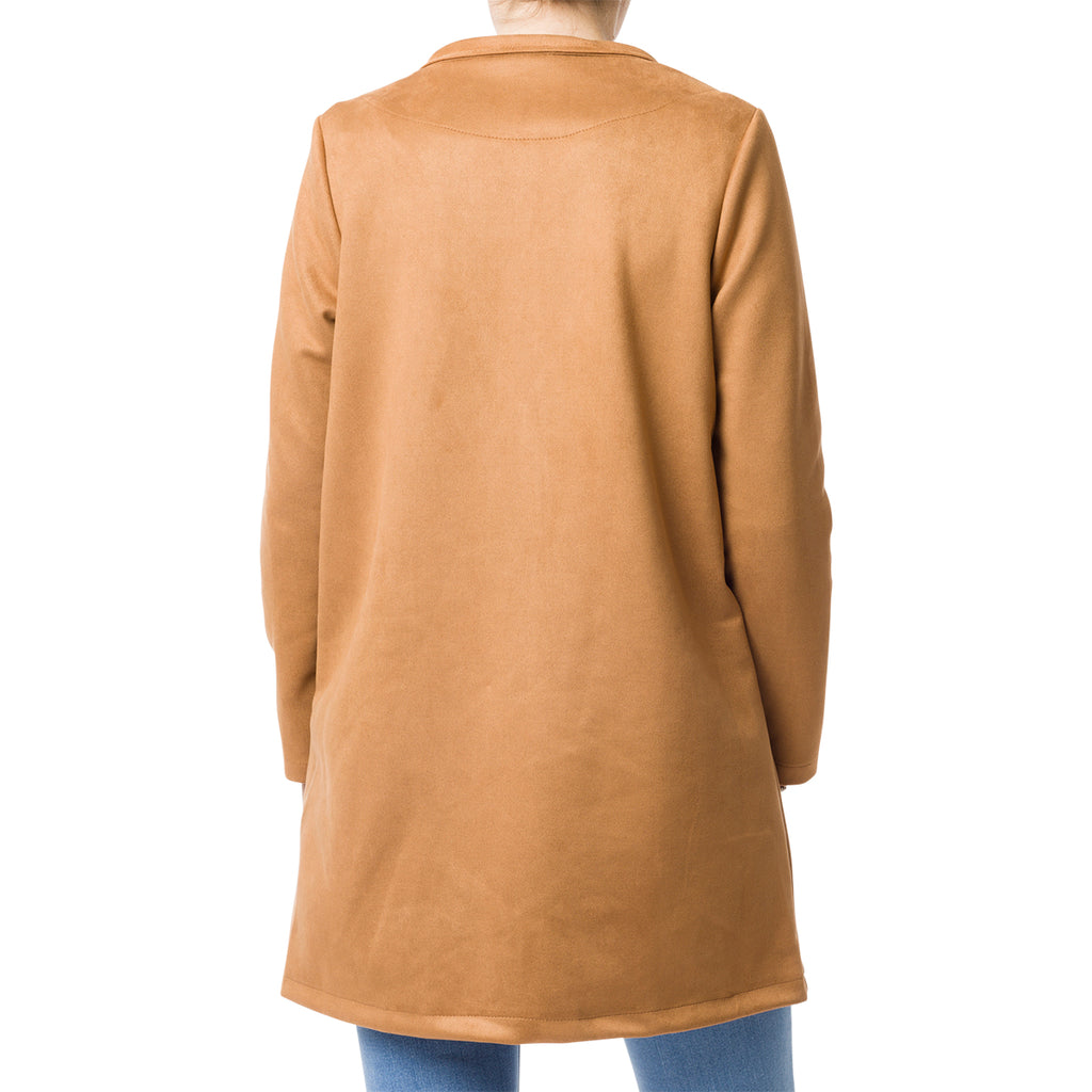 Cappotto marrone scamosciato da donna Swish Jeans