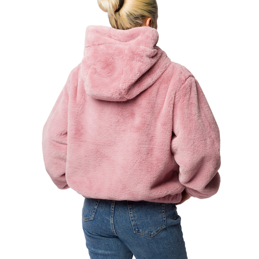 Bomber pelliccia rosa da donna con chiusura a zip Swish Jeans