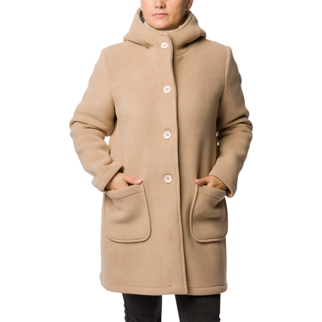 Cappotto marrone chiaro da donna con cappuccio Swish Jeans