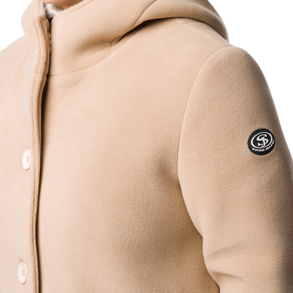 Cappotto marrone chiaro da donna con cappuccio Swish Jeans