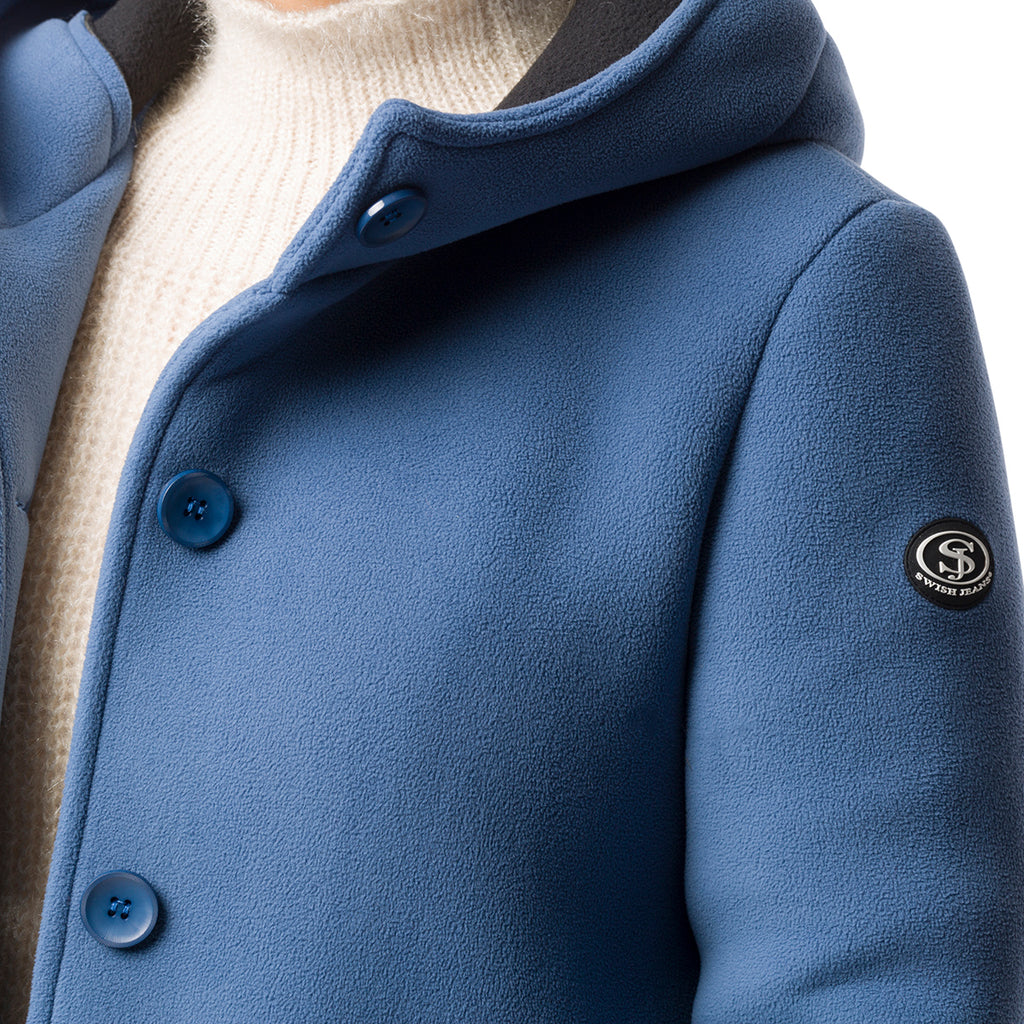 Cappotto blu da donna con cappuccio Swish Jeans