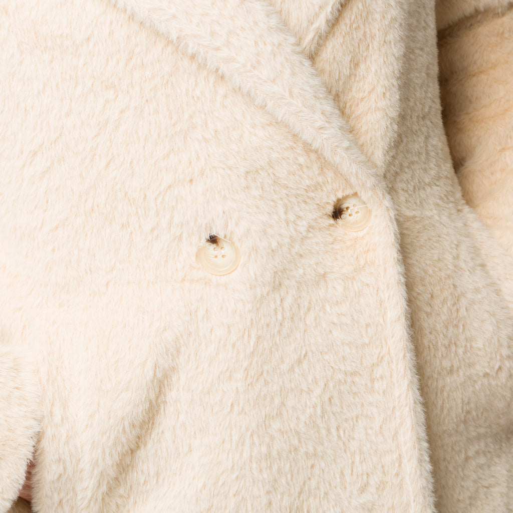 Cappotto lungo beige da donna in pelliccia sintetica Swish Jeans