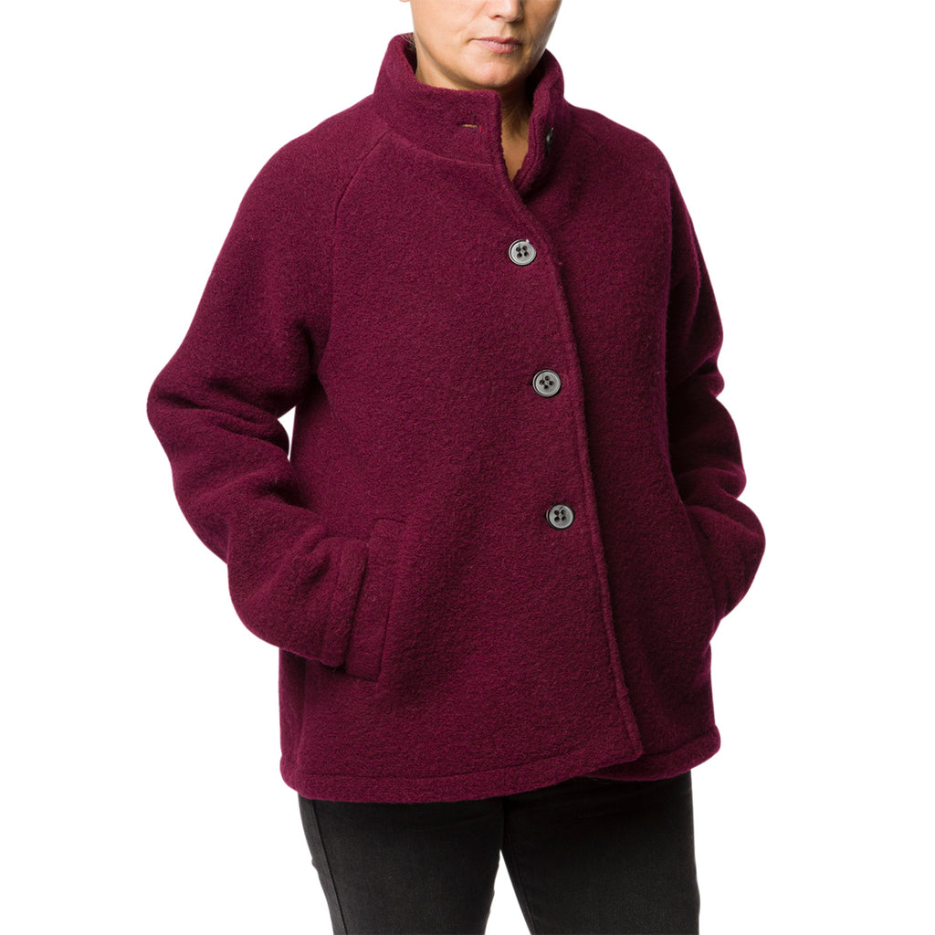 Cappotto corto bordeaux in lana cotta da donna Swish Jeans