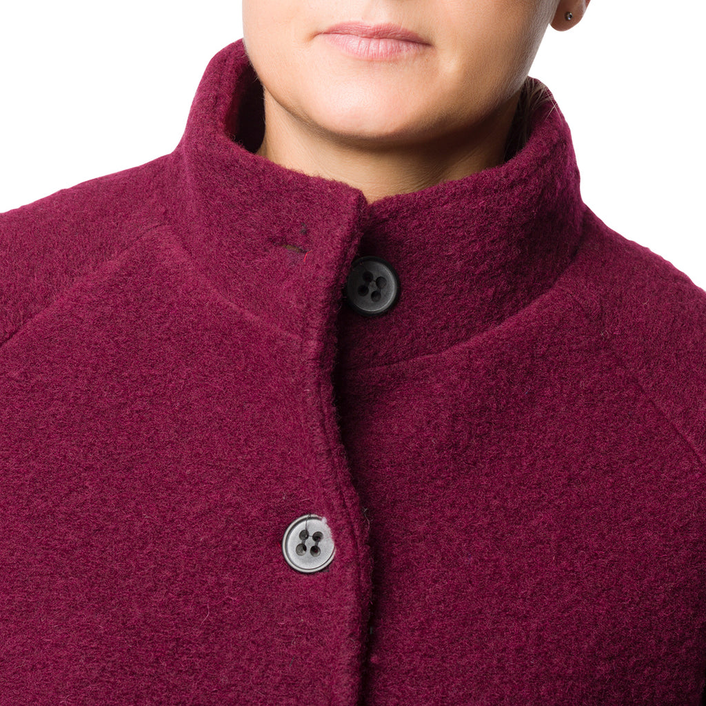 Cappotto corto bordeaux in lana cotta da donna Swish Jeans