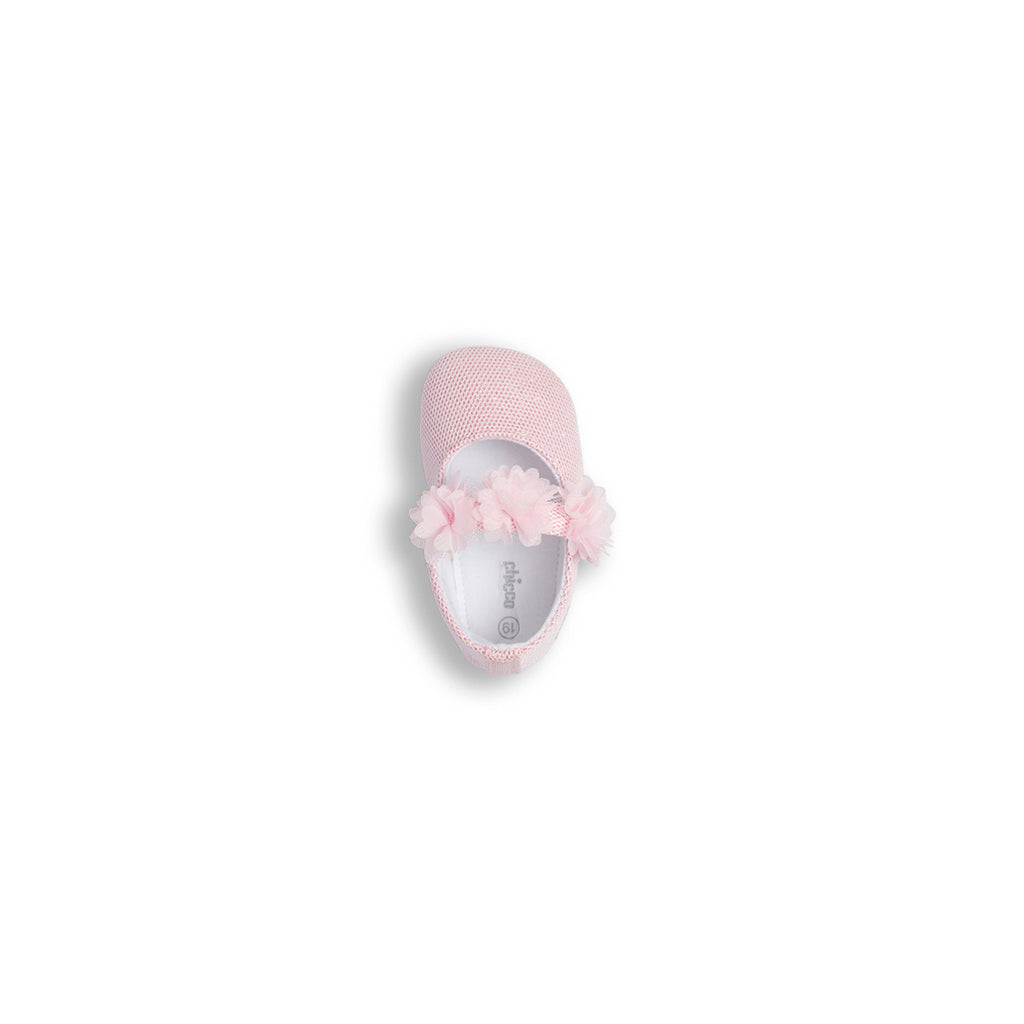 Ballerine primi passi rosa da bambina con fiorellini Chicco Nedela