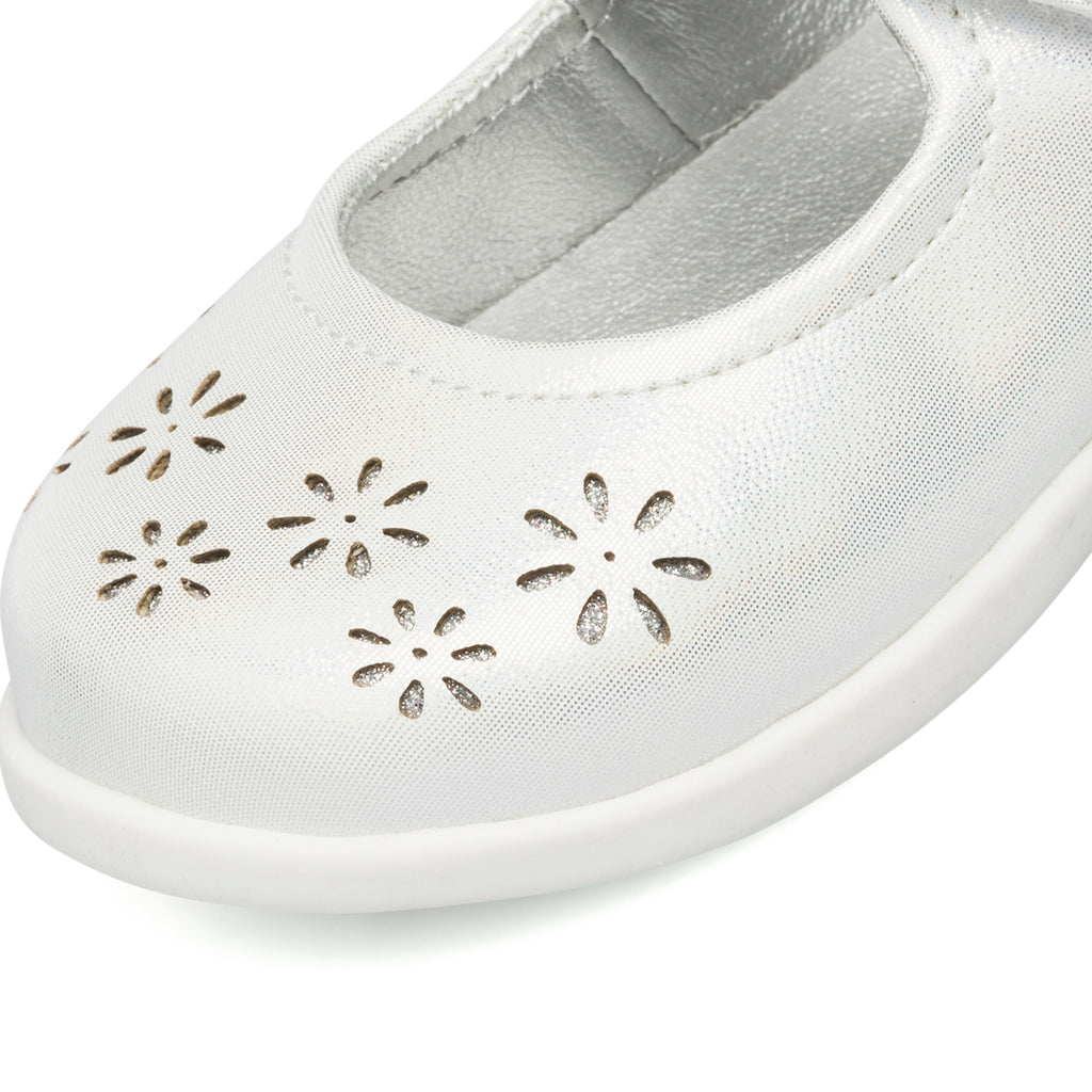 Ballerine primi passi bianche da bambina con glitter Le scarpe di Alice