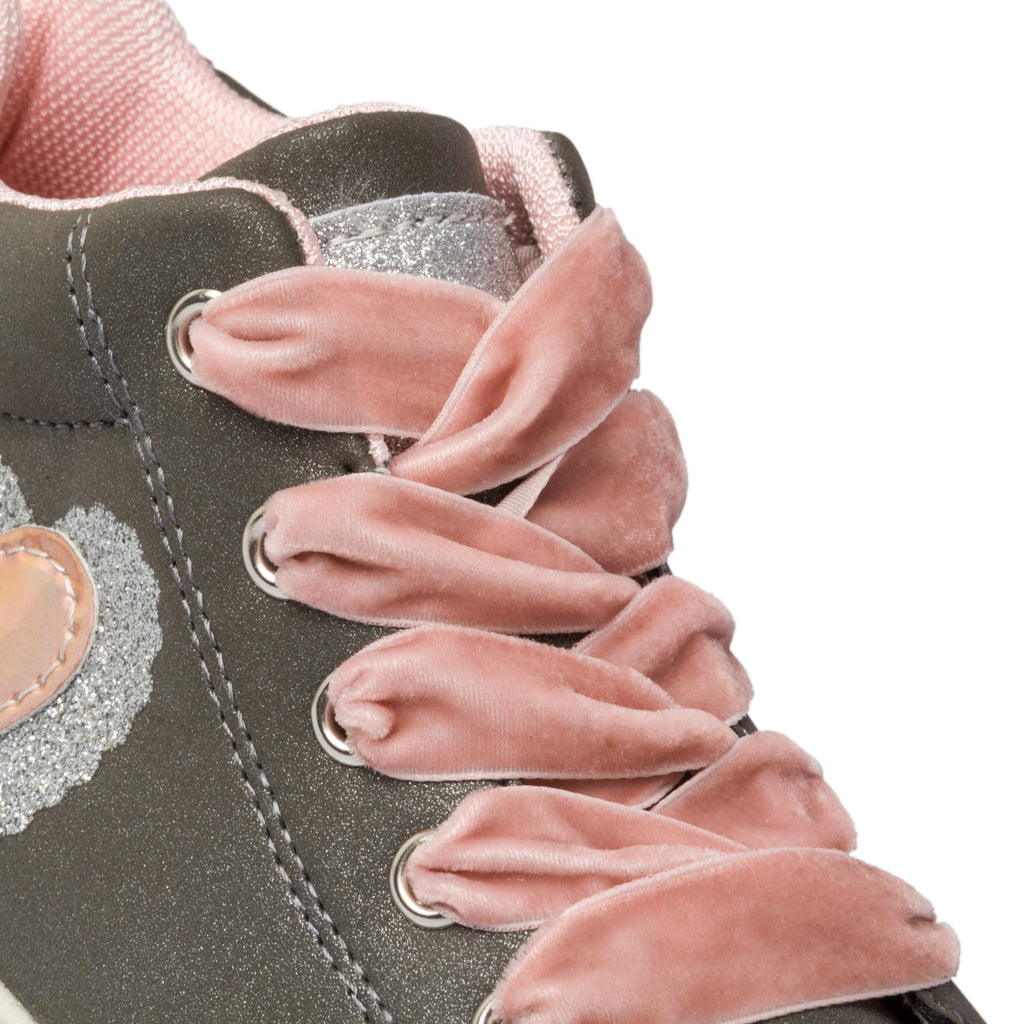 Sneakers alte grigie con dettagli glitterati Le scarpe di Alice