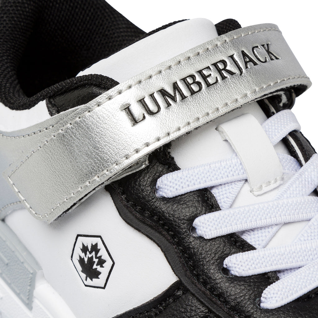 Sneakers bianche, nere e argento da bambina Lumberjack Freya