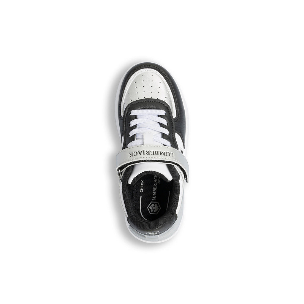 Sneakers bianche, nere e argento da bambina Lumberjack Freya