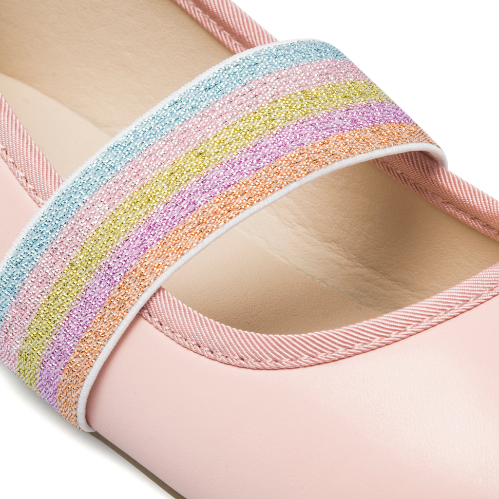 Ballerine rosa con fascia arcobaleno Le scarpe di Alice