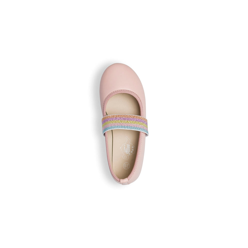 Ballerine rosa con fascia arcobaleno Le scarpe di Alice