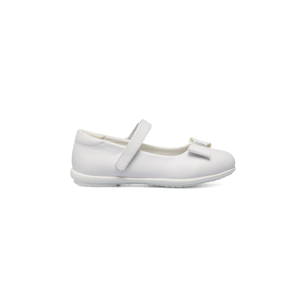 Ballerine bianche con fiocchetto glitterato Le scarpe di Alice