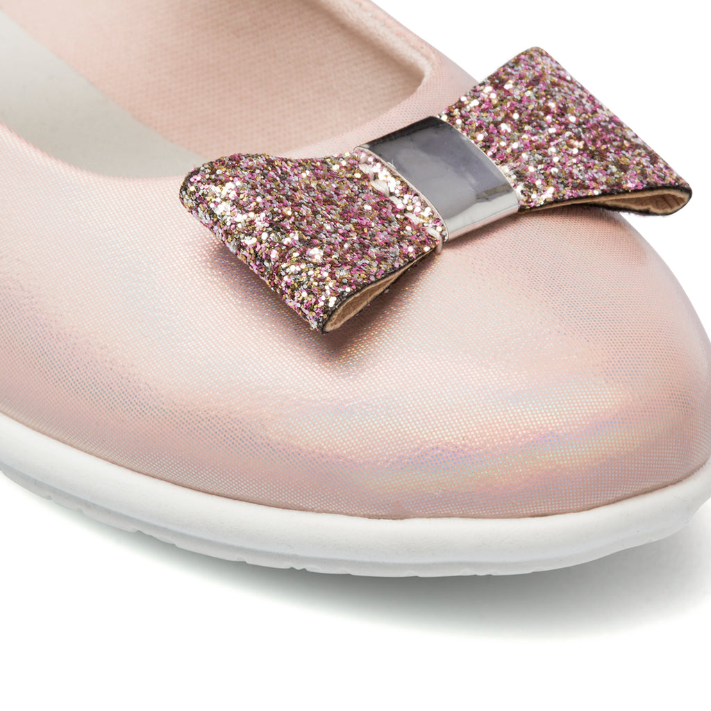 Ballerine rosa con fiocchetto glitterato Le scarpe di Alice