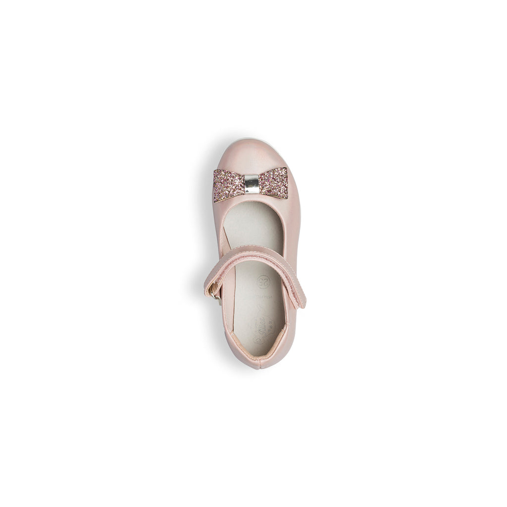 Ballerine rosa con fiocchetto glitterato Le scarpe di Alice