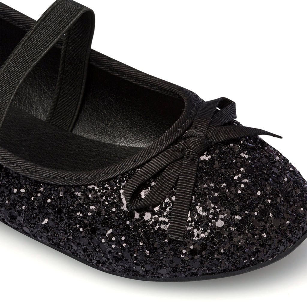 Ballerine nere effetto glitterato da bambina 10 Baci