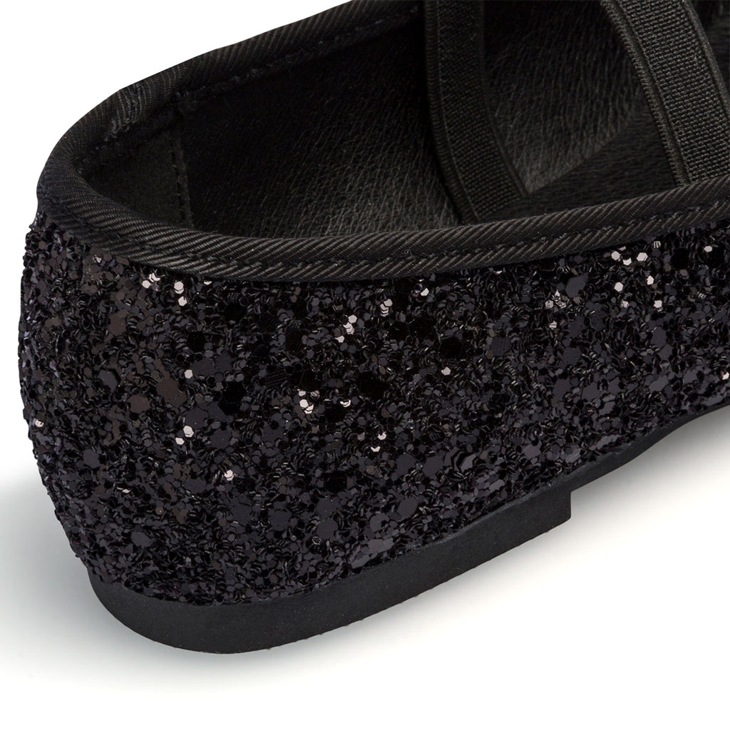 Ballerine nere effetto glitterato da bambina 10 Baci