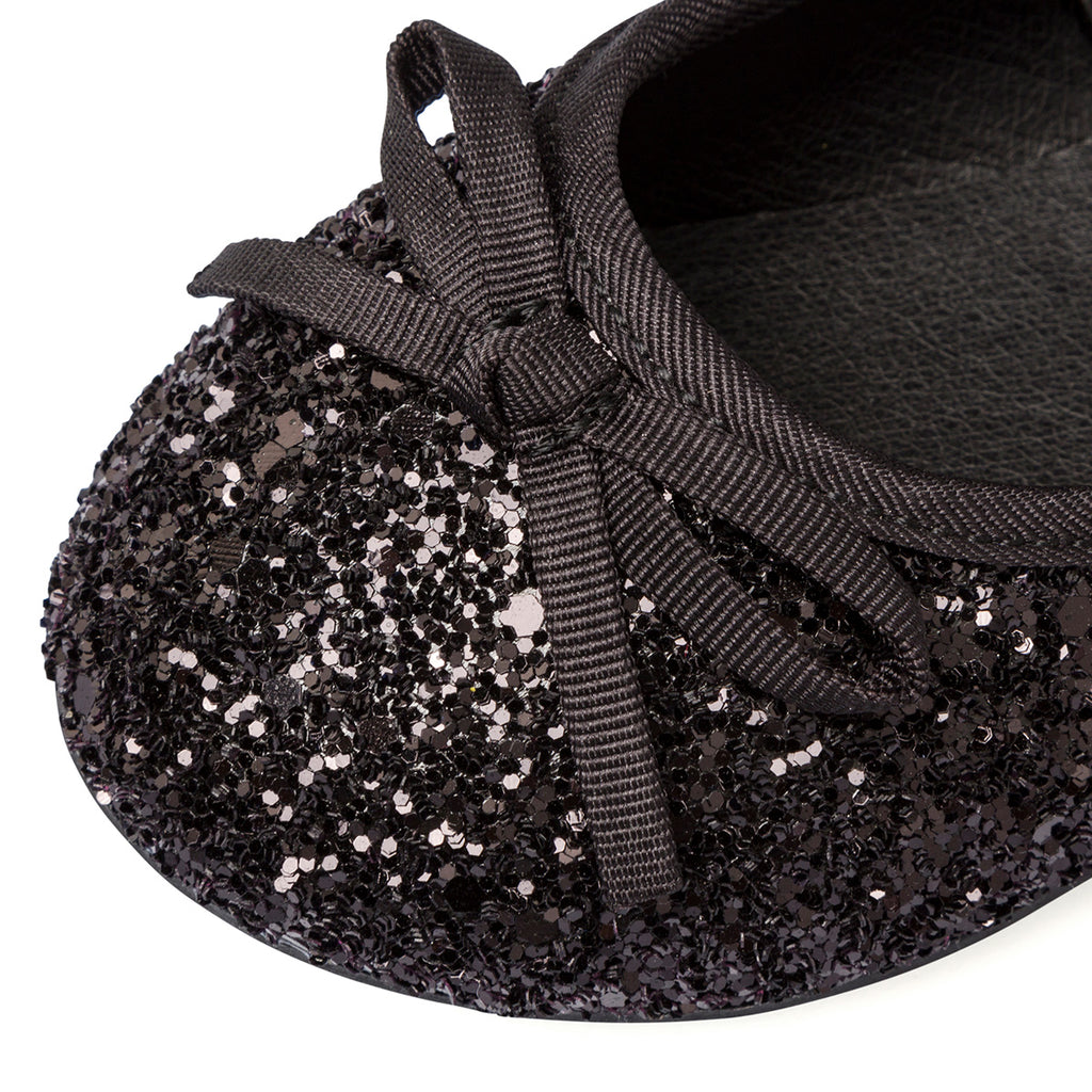 Ballerine nere da bambina con paillettes Le scarpe di Alice