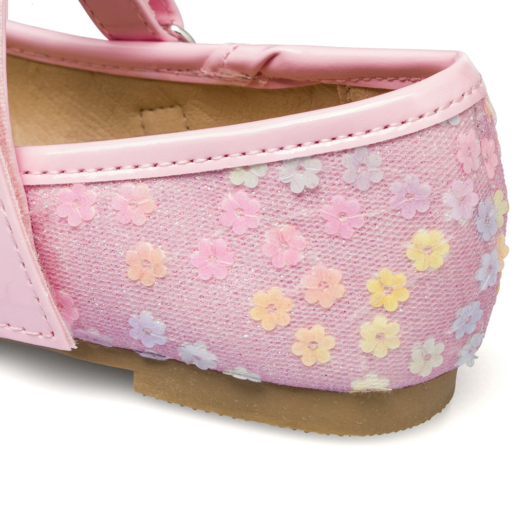 Ballerine rosa da bambina con fiorellini Le scarpe di Alice