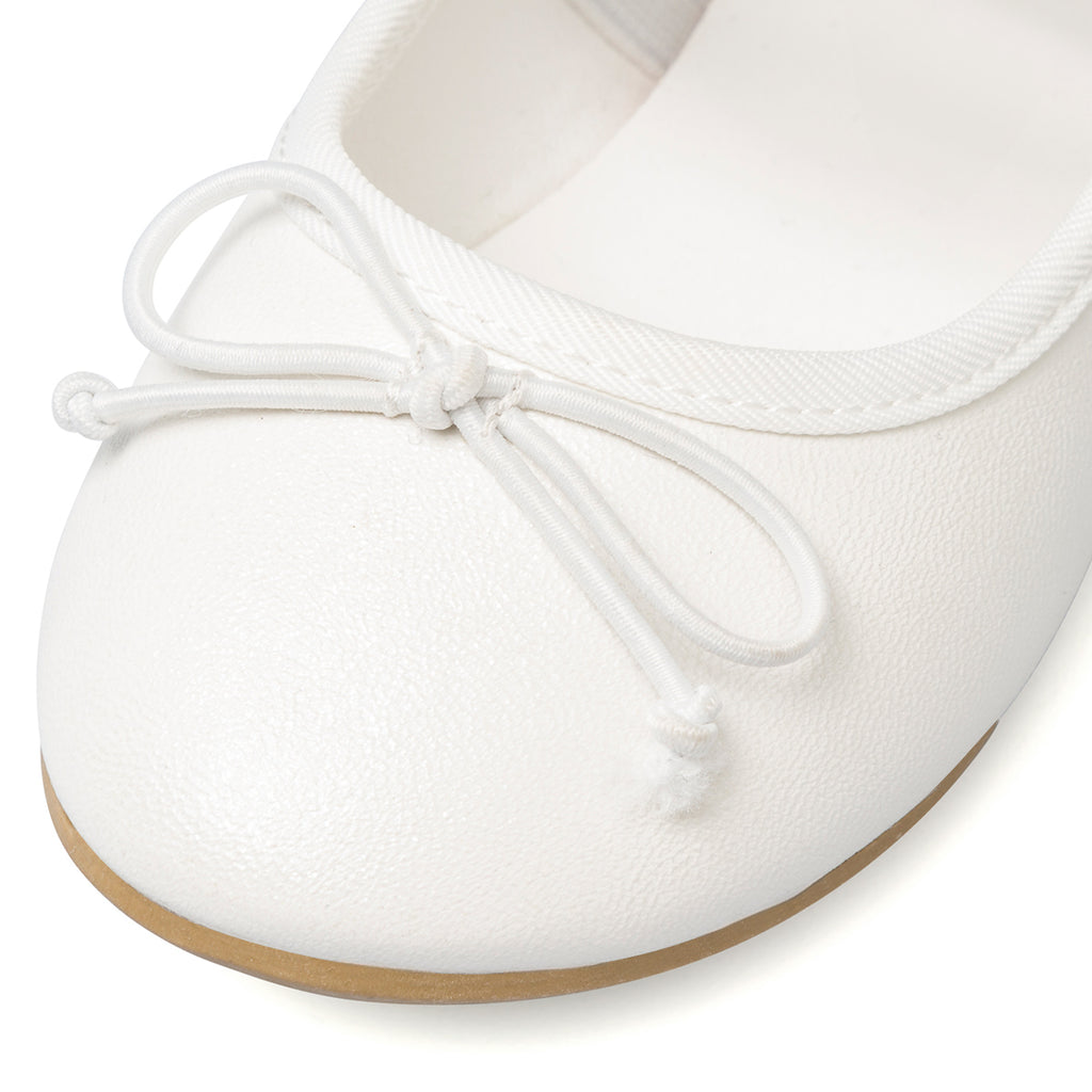 Ballerine bianche da bambina con strass sul cinturino Le scarpe di Alice